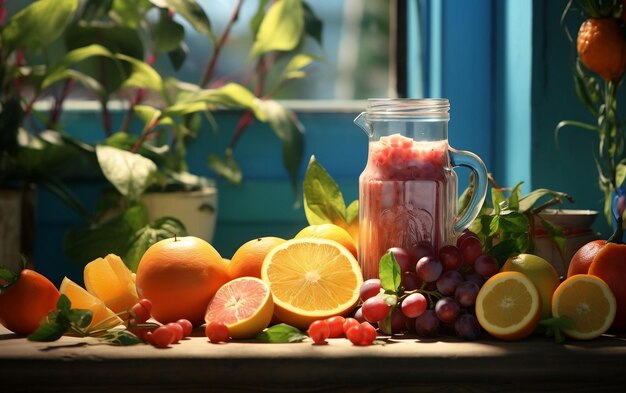 Fotorealistyczna scena blendera owocowego generowana przez Ai