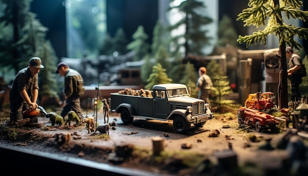 Fotorealistyczna scena diorama sesja zdjęciowa niestandardowa scena