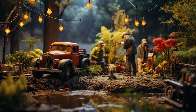 Fotorealistyczna scena diorama sesja zdjęciowa niestandardowa scena