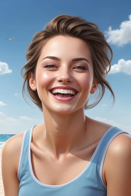 Fotorealistyczna scena szczęśliwej kobiety