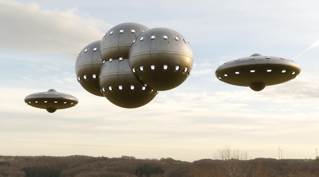 fotorealistyczna wizualizacja 3d renderowania 3d ufo