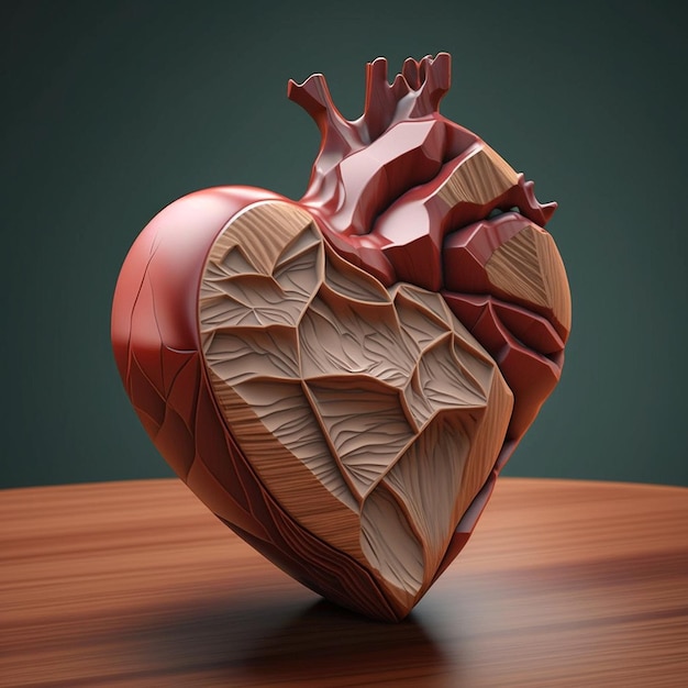 Fotorealistyczne czerwone serce anatomia człowieka ai generowane sztuki