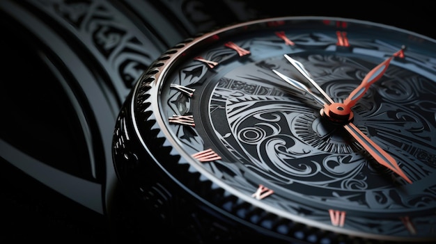 Zdjęcie fotorealistyczny zegarek z sztuką plemienną i tematem oceanicznym