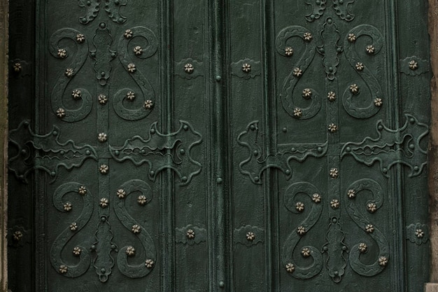 Fragment metalowych drzwi we Lwowie