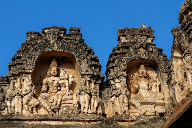 Fragment ściany świątyni Virupaksha. Hampi. Indie