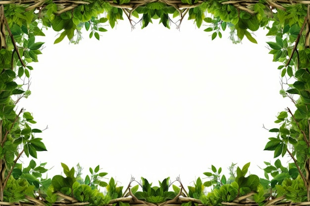 Zdjęcie frame made of leaves and branches for photo generative ai