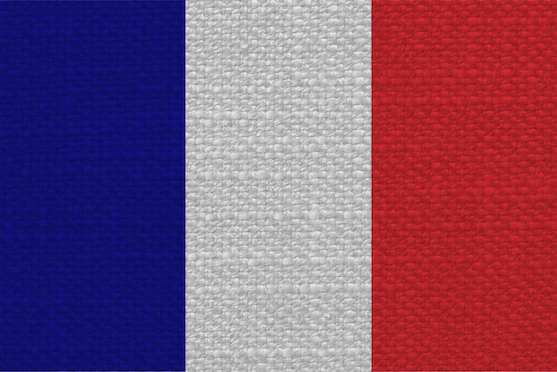 Francuska flaga Francji z teksturą tkaniny