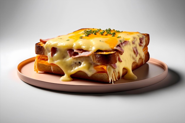 Francuski Croque Monsieur z szynką serową i musztardą dijon