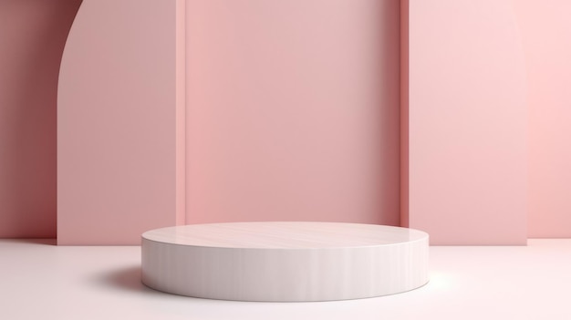 Fresco Abstrakcyjne minimalistyczne podium produktu Scena prezentacji produktu Pokój 3D z platformą geometryczną Cokół sceniczny Wygenerowana przez AI makieta podium dla reklamy produktu