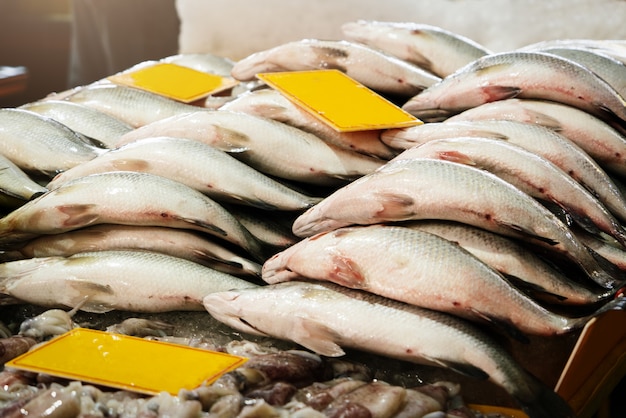 Fresh Market Seller, Fish Seafood Fresh Raw Food
