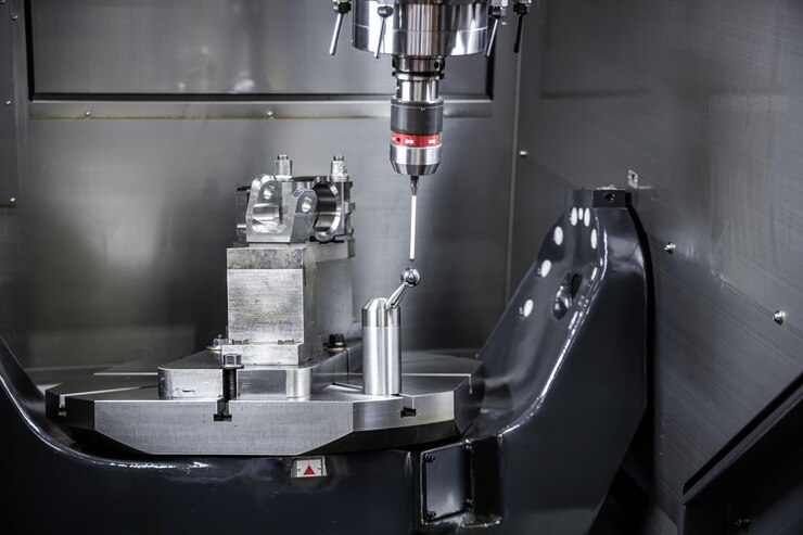 Zdjęcie frezarka cnc do obróbki metalu cięcie metalu nowoczesna technologia obróbki