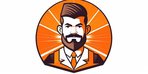 Fryzjer maskotka dla grafiki liniowej logo firmy Generative AI