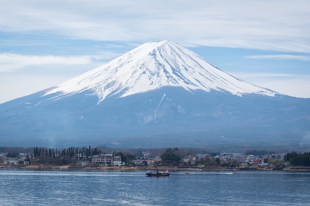 Fuji lanscape widok z kawaguchiko jeziorem