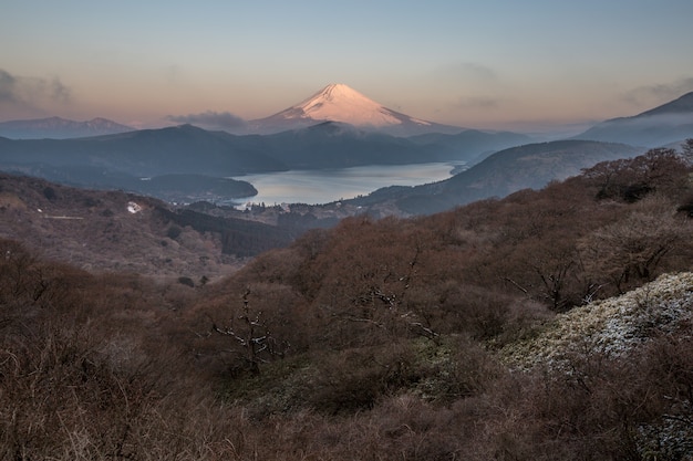 Fuji Mountain Lake Hakone Sunrise