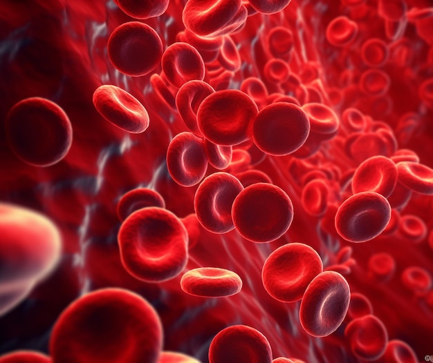 Zdjęcie funkcja czerwonych krwinek w obiegu