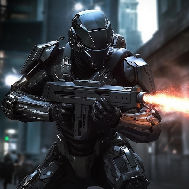 Futuristic Combat NovaX Advanced Soldier AI w najnowocześniejszej zbroi