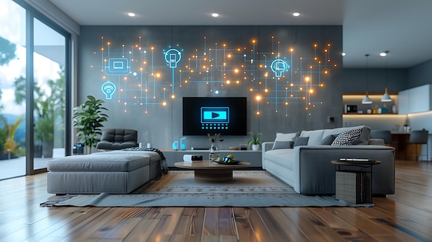 Zdjęcie futuristic smart home technology seamless integration