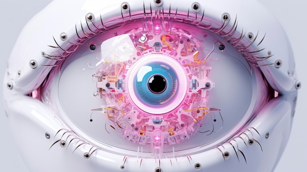 Futuristyczna chirurgia oczu przez postacie 3D