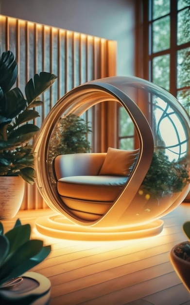 Zdjęcie futuristyczne krzesło sci-fi flat design