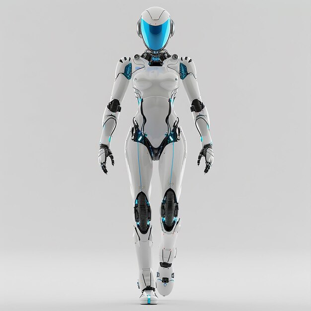 Futuristyczne roboty cyborgi w miejskich miejscach