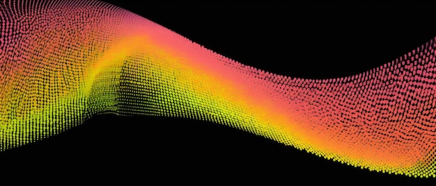 Futuristyczny abstrakcyjny projekt z świecącymi falami neonowymi i cząstkami symbolizującymi cyfrową łączność i przepływ danych