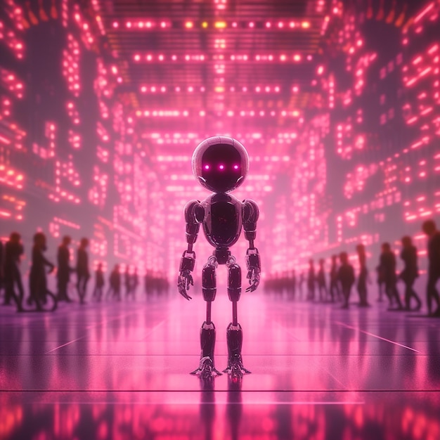 Futuristyczny bohater robotów z przyszłości urocza postać