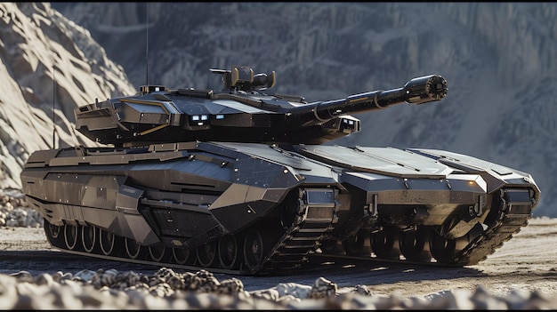 Futuristyczny czołg bojowy na pustyni