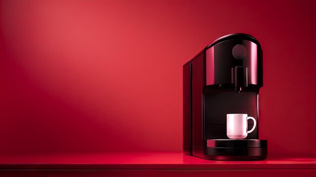 Futuristyczny inteligentny automat do kawy z programowalnymi ustawieniami Szklanka kawy czarny aparat do kawy