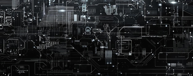 Futuristyczny interfejs cyfrowy z abstrakcyjnymi obwodami i technologią Doskonały dla innowacji technologicznych