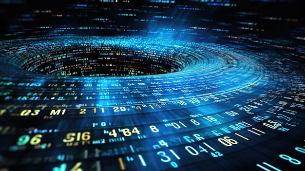 Futuristyczny przepływ danych Technologia transferu danych Cyberpunk Big Data i bezpieczeństwo cybernetyczne Przestrzeń cybernetyczna