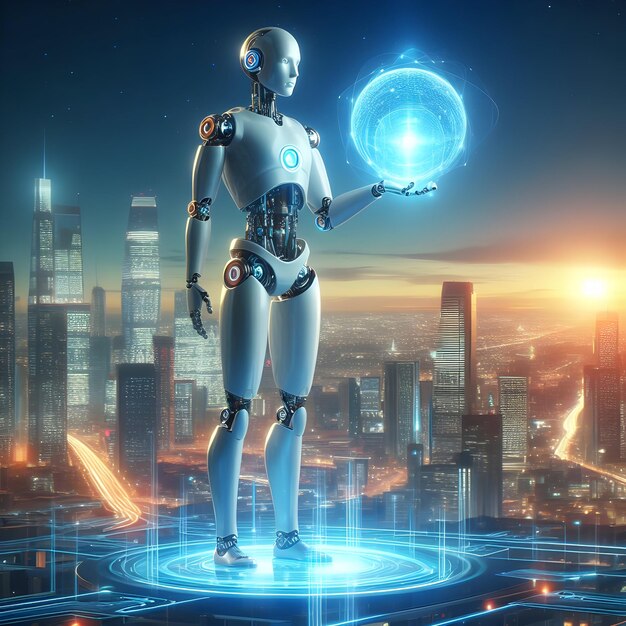 Futuristyczny robot Sztuczna inteligencja