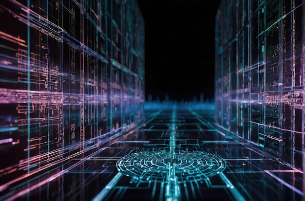 Futuristyczny tunel danych cyfrowych