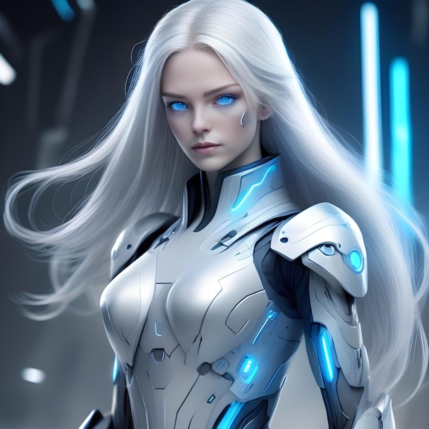 Futurystyczna Cyborg Kobieta