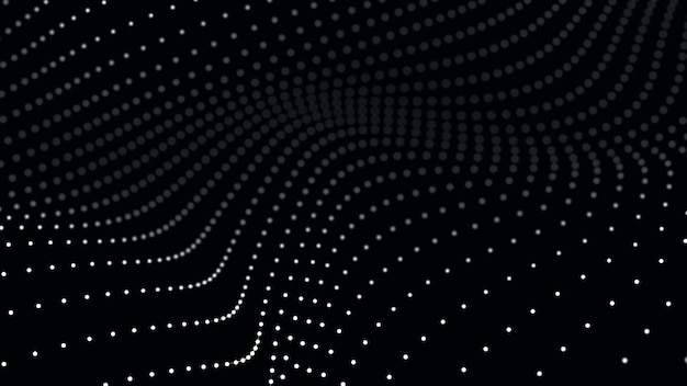 Futurystyczna fala punktowa Abstrakcyjne tło z dynamiczną falą Ilustracja technologii danych