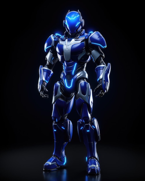 Futurystyczna gra SciFi 3D Projekt postaci Cyborga awatara robota inspirowanego Fortnite i Gwiezdnymi Wojnami