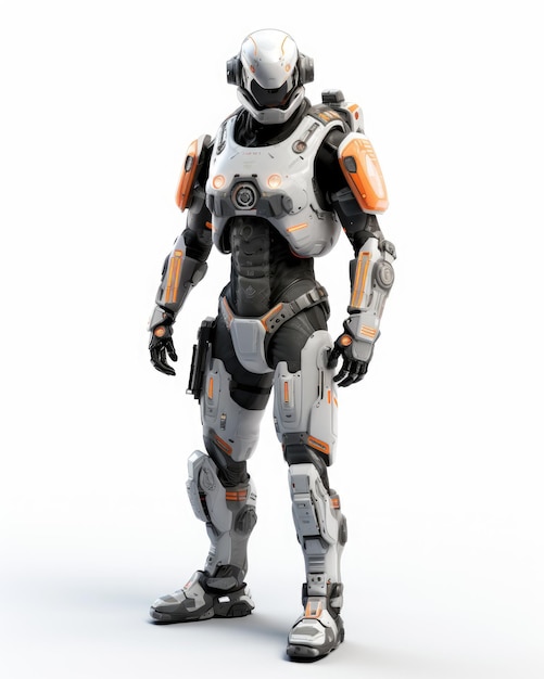 Futurystyczna gra SciFi 3D Projekt postaci Cyborga awatara robota inspirowanego Fortnite i Gwiezdnymi Wojnami