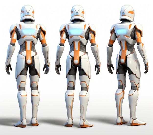 Futurystyczna gra SciFi 3D Projekt postaci cyborga robota awatara inspirowany fortnite i gwiezdnymi wojnami