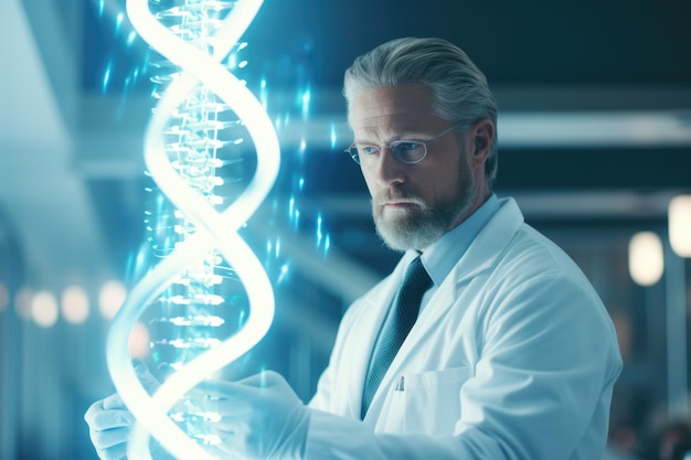 Futurystyczna medycyna chirurgia leczenie technologia naukowa hologram ekran dna wirtualna rzeczywistość wysoce naukowe osiągnięcie technologiczna cyfrowa płyta holograficzna reprezentowana ciało serce płuca