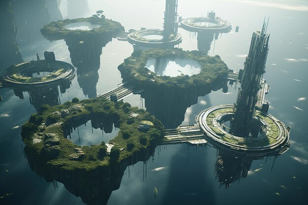futurystyczna skyline miasta Generative Ai