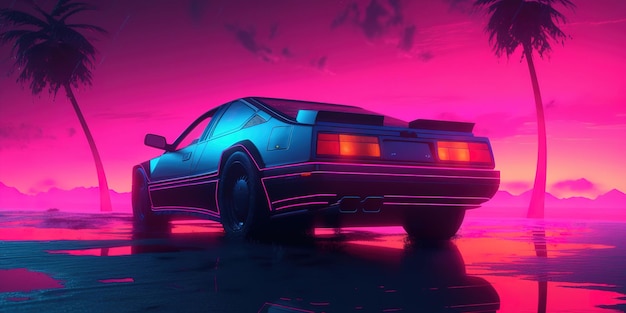 Zdjęcie futurystyczna tapeta synthwave retrowave, która wyróżni twoje urządzenie