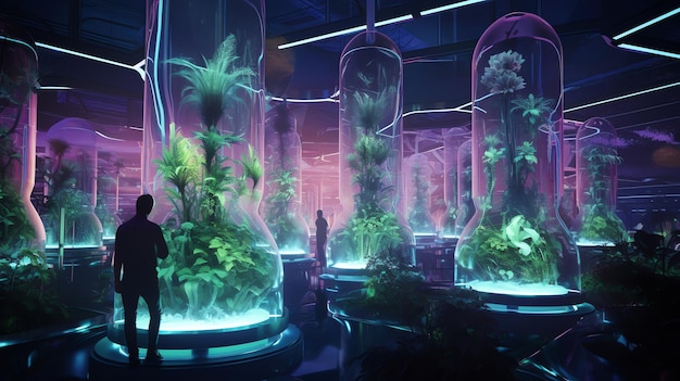 Zdjęcie futurystyczna technologia oazy biotechnologicznej