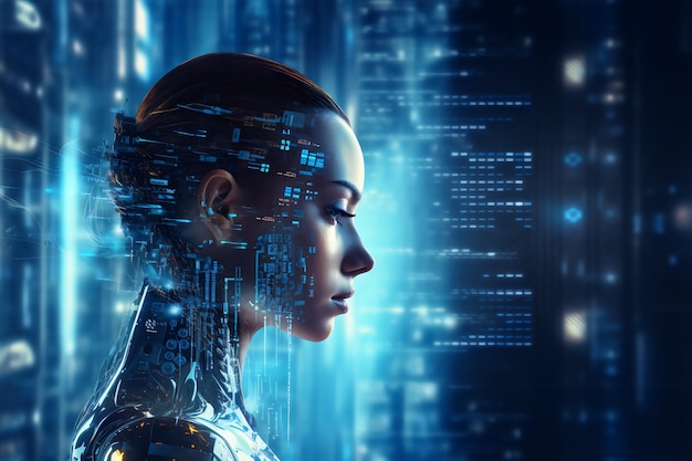 Futurystyczna technologia robotów stworzona przy użyciu generatywnej sztucznej inteligencji