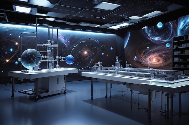 Futurystyczne laboratorium syntezy kwantowej kosmicznej Haiku