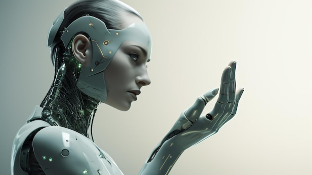 Futurystyczne renderowanie 3D robotów AI