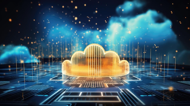 Futurystyczne technologie cyfrowe Cloud computing przenosi duże ilości danych online