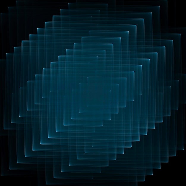 Futurystyczny dym Neon niebieski kolor lekkie geometryczne linie na czarnym tle Neonowe mistyczne światło