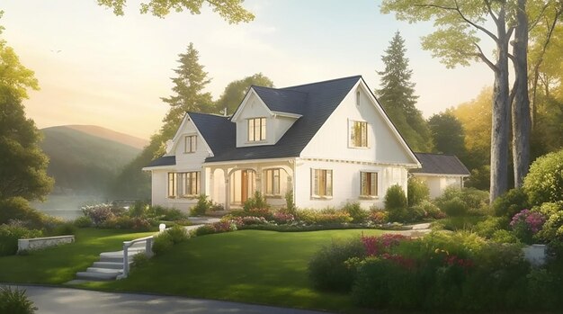 Futurystyczny inteligentny dom, w którym technologia spotyka się z luksusową efektywnością energetyczną i płynną integracją z naturą