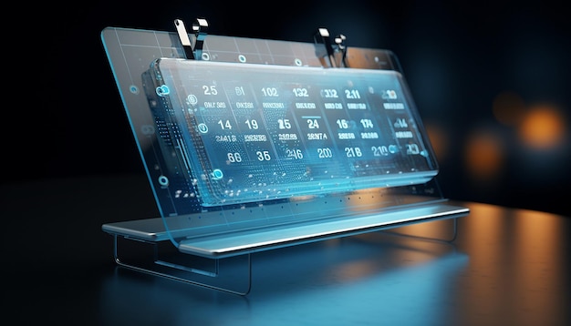 Zdjęcie futurystyczny kalendarz biurkowy