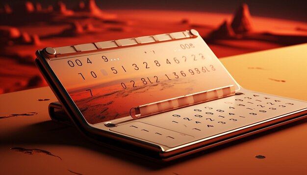 Zdjęcie futurystyczny kalendarz biurkowy
