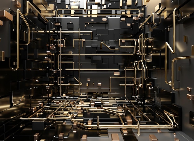 Futurystyczny pokój korytarza scifi Nowoczesna przyszłość w stylu tła koncepcja wnętrza renderowania 3d